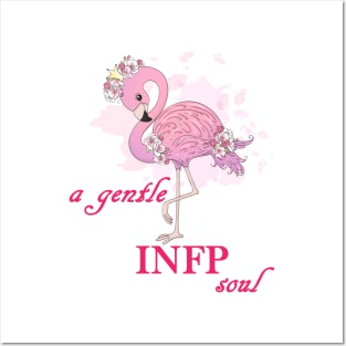 a beautiful pink flamingo- a gentle INFP soul Posters and Art